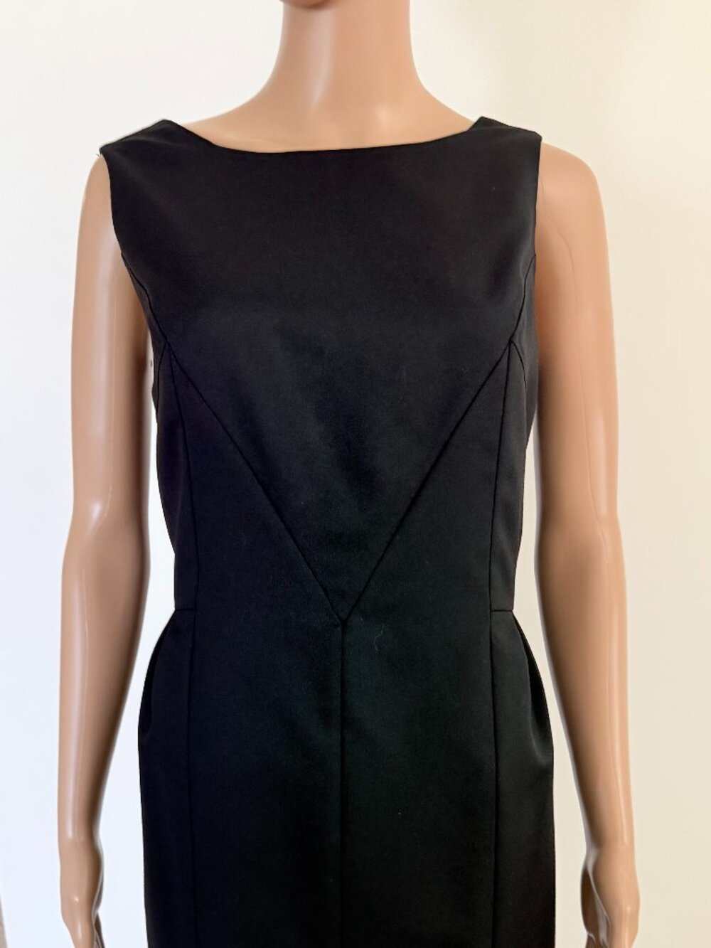 Brooks Brothers Women's Sheath Dress Black 100% Wool Midi Sleeveless Size 12